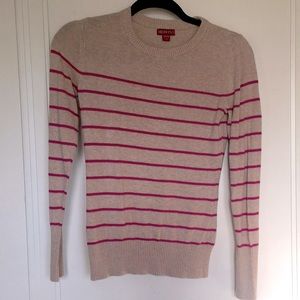 🌸 Merona Beige and Magenta Stripe Sweater 🌸